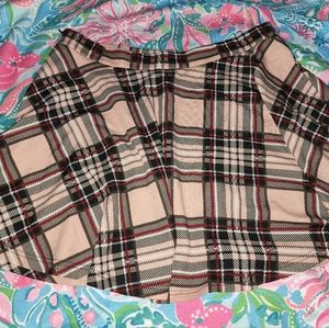 Shein beige plaid skater skirt 2x